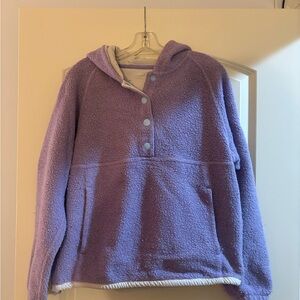 Cozy Sherpa Pullover Hoodie - Lavender